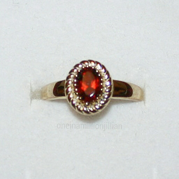 14k Gold Sterling JewelOnFire 1CT Garnet Ring - Picture 2 of 8